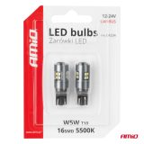AMiO LED CANbus T10 16SMD 32016 luubiga valge 12 V/24 V | HL Autoosad