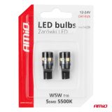 LED CANBUS T10 W5W 5SMD 3030 Valge 12V/24V Amio 04239