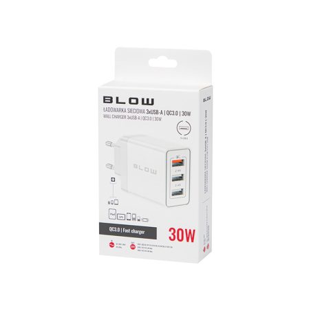 Blow seinalaadija 2 x USB ja USB QC, 30 W | HL Autoosad