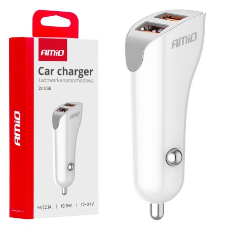 AMiO USB-laadija 2 x USB-A, 2,1 A, 12/24 V | HL Autoosad
