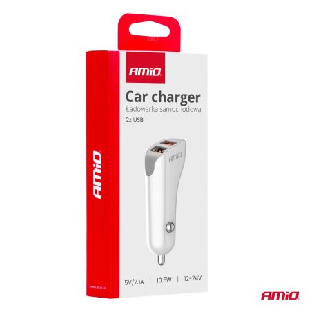 AMiO USB-laadija 2 x USB-A, 2,1 A, 12/24 V | HL Autoosad