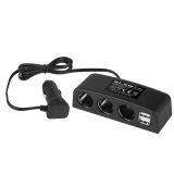 Blow sigaretisüütaja hargmik 3-auguga + 2USB | HL Autoosad