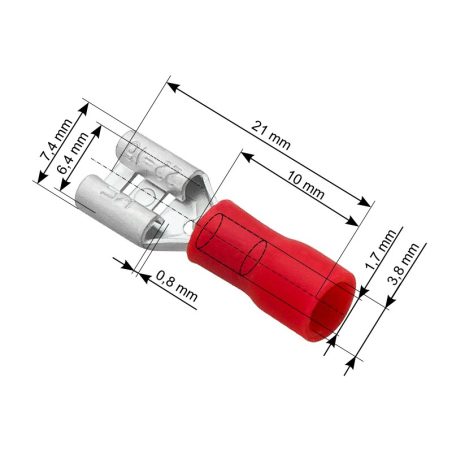 Juhtmeotsik punane 6,3 x 0,8 mm, 100 tk | HL Autoosad