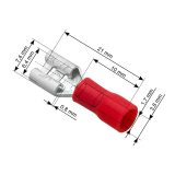 Juhtmeotsik punane 6,3 x 0,8 mm, 100 tk | HL Autoosad