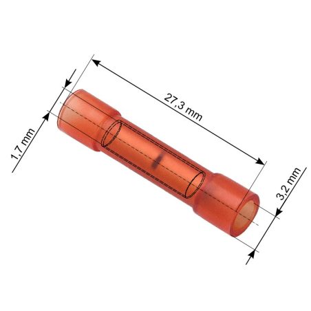 Juhtmeotsik punane juhtme jätkamiseks 3,2 mm, 100 tk | HL Autoosad