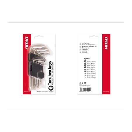 AMiO Torx-võtmed lühikesed 125 mm, 9 tk | HL Autoosad