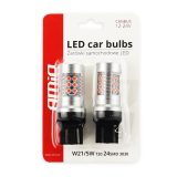 AMiO LED CANbus 3030 24SMD 12 V/24 V WR21/5W T20 punane | HL Autoosad
