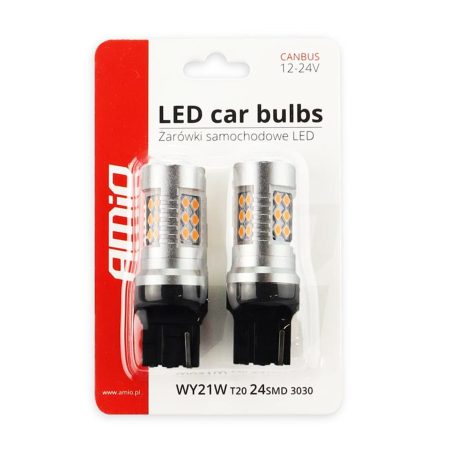 AMiO LED CANbus 3030 24SMD 12 V/24 V WY21W T20 oranž | HL Autoosad