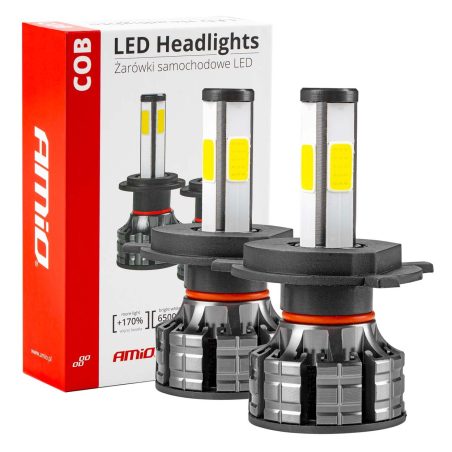 AMiO LED esitule pirnid, 2 tk H4 ventilaatoriga | HL Autoosad