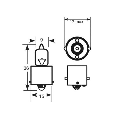 Bosma 12 V 15 W BA15s Halogen | HL Autoosad