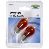 Ring 12 V 21 W BAU15s PY21W Amber, 2 tk blister | HL Autoosad