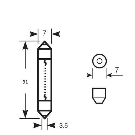 Bosma 12 V 5 W SV7 7 x 30 mm | HL Autoosad