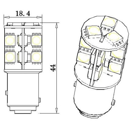 Supreme 12 V SP LED BAY15d 19xSMD 5050 lediga, CANbus | HL Autoosad