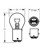 Ring 12 V 21 W BA15d 2KONTAKTIGA | HL Autoosad