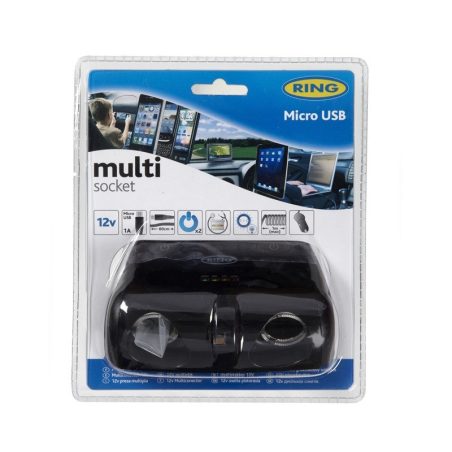 Ring sigaretisüütaja 2-pesaline hargmik Micro USB-ga | HL Autoosad