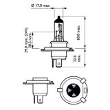 Philips esitule pirn 12 V H4 Vision + 30% | HL Autoosad