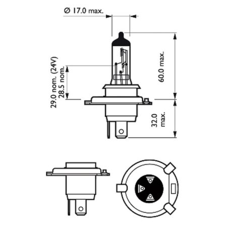 Philips esitule pirn 12 V H4 100/90 W Rally | HL Autoosad