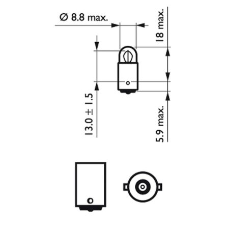 Philips pirn 12 V T2W BA9S | HL Autoosad