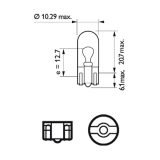 Philips klaaskand pirn 24 V W5W W2,1x9,5D T10 | HL Autoosad