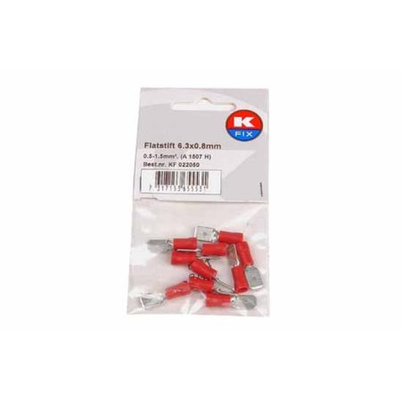 K-Fix juhtmeliidis plaatpistik 6,3 x 0,8 mm punane | HL Autoosad