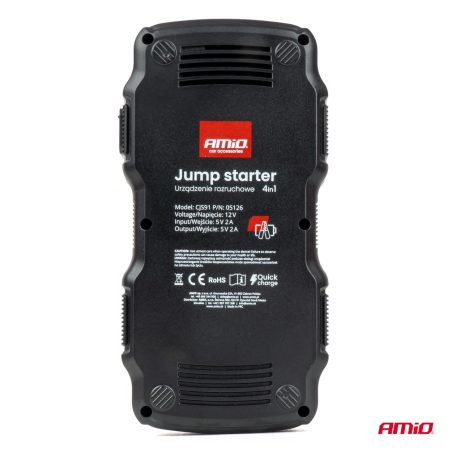 AMiO käivitusabi 4in1 käivitusabi/LED/kompressor/akupank 12 V 17 Ah 900 A 05126