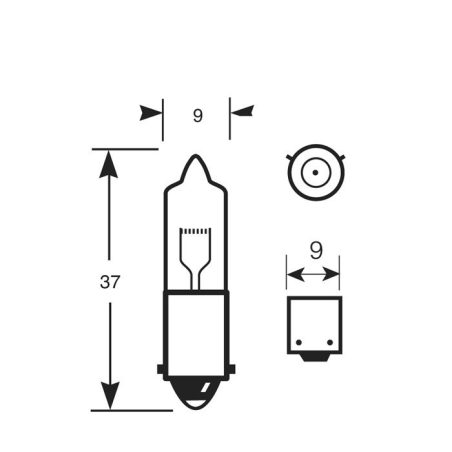 Bosma autopirn 12 V 21 W HL AMBER BAY9s | HL Autoosad