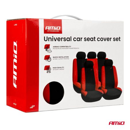 Amio universaalsed autoistmekatted 9-osaline, must/punane