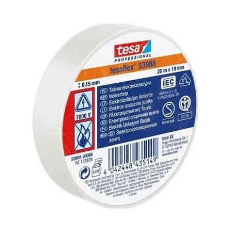 Tesa PVC isoleerteip valge 19 mm x 20 m | HL Autoosad